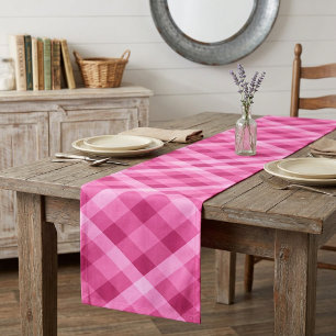 Beautiful Pink Magenta Plaid Medium Table Runner