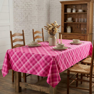Beautiful Pink Magenta Plaid Medium Tablecloth