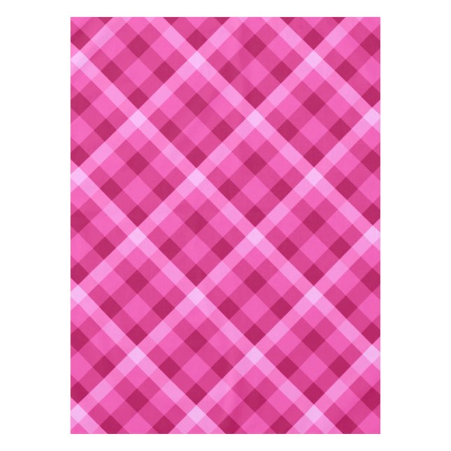 Beautiful Pink Magenta Plaid Small Tablecloth (Front)
