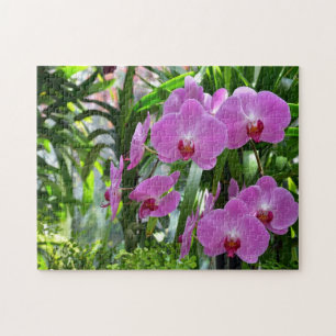 Beautiful pink moth orchid print puzzle