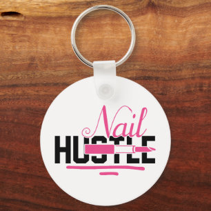 Beautiful Pink Nail Hustle Girl Key Ring