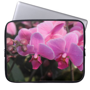 beautiful pink orchid flowers. floral photography laptop sleeve