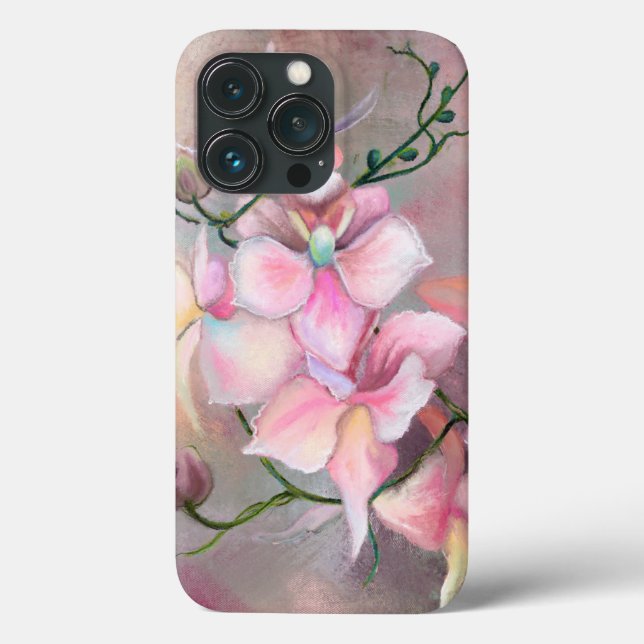 Beautiful Pink Orchid Flowers iPhone Case (Back)