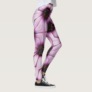 Beautiful Pink Osteosperum Flower Leggings