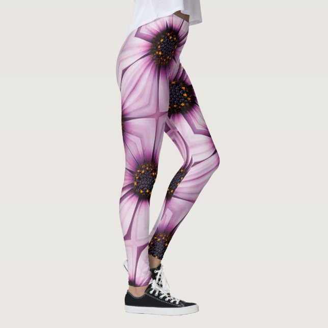 Beautiful Pink Osteosperum Flower Leggings (Right)