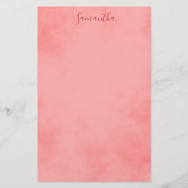 Beautiful Pink Parchment Stationery (Front)