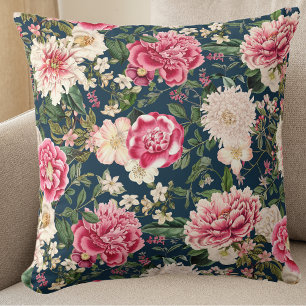Beautiful Pink Peonies Floral Cushion