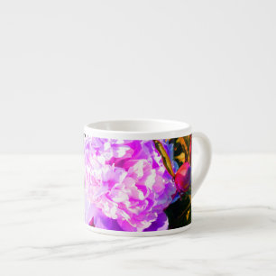 Beautiful Pink Peonies Round Espresso Cup