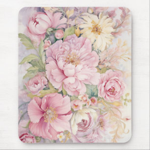 Beautiful pink peonies watercolours.  mouse mat