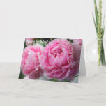 Beautiful Pink Peony Birthday Card<br><div class="desc">Peonies are said to symbolize a happy life and a happy marriage. This peony is a beautiful shade of pink and the bloom was 6" across! A late Spring and early Summer blooming flower, peonies are a great addition to any floral garden. Customize this card on the front with your...</div>