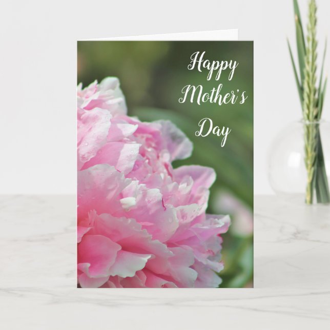 Beautiful Pink Peony Mother's Day Card (Front)