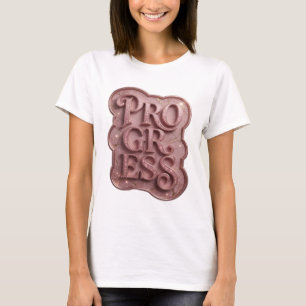Beautiful Pink PROGRESS Text Design T-Shirt