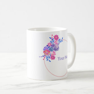 Beautiful Pink Purple Custom Name Frame Coffee Mug