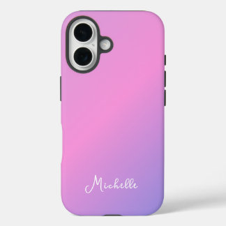Beautiful Pink Purple Ombre Personalized iPhone 16 Case