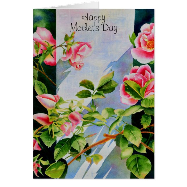 Beautiful  pink red white roses watercolor floral (Front)