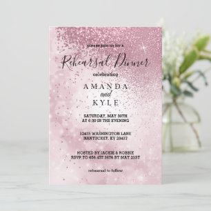 Beautiful Pink Rehearsal Dinner - Invitation