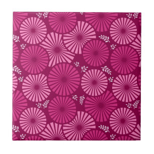 Beautiful, pink retro floral Tile