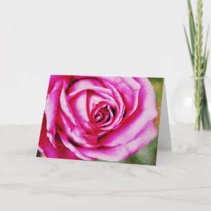 Beautiful Pink Rose Art Note Card