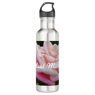 Beautiful Pink Rose Best Mom Flower Design 710 Ml Water Bottle