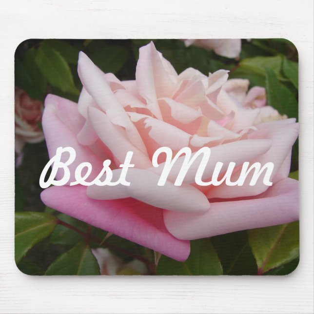 Beautiful Pink Rose Best Mum Flower Design Mouse Mat (Front)
