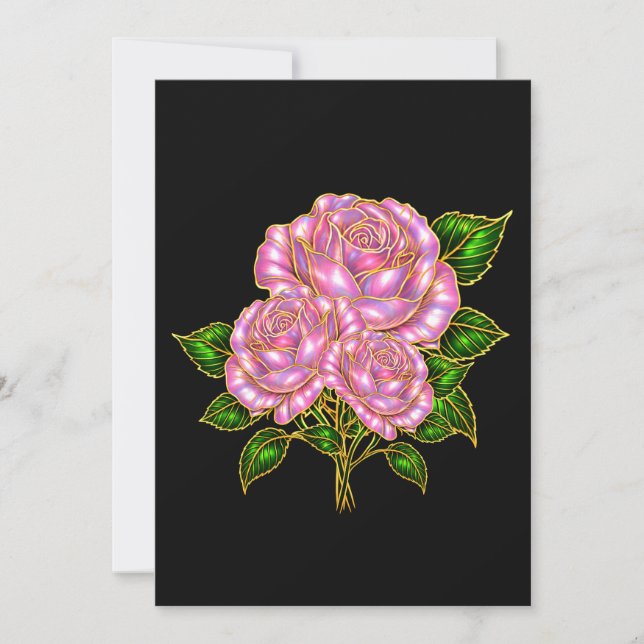 Beautiful Pink Rose Blank Note Card (Front)
