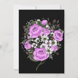 Beautiful Pink Rose Bouquet  Invitation