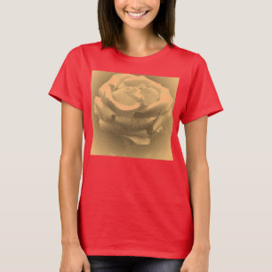 Beautiful Pink Rose Close-up Old photo T-Shirt