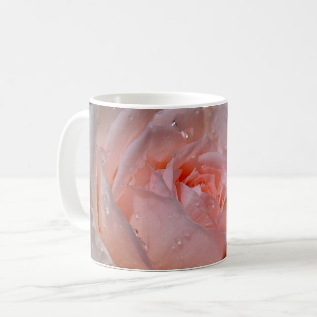 Beautiful pink rose coffee mug (Front Left)