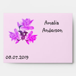Beautiful pink, rose envelope