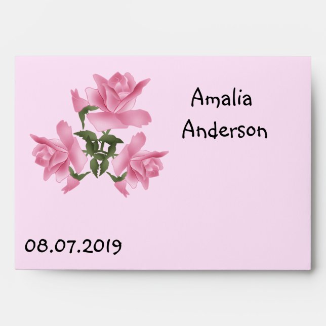 Beautiful pink, rose envelope (Front)