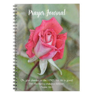 Beautiful Pink Rose Faith Prayer Journal