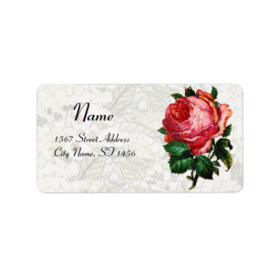 BEAUTIFUL PINK ROSE Floral White Label