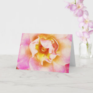Beautiful Pink Rose Flower Close Up Art Note Card