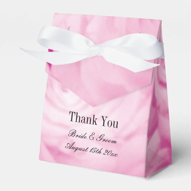 Beautiful pink rose flower photo print wedding favour box (Front Side)