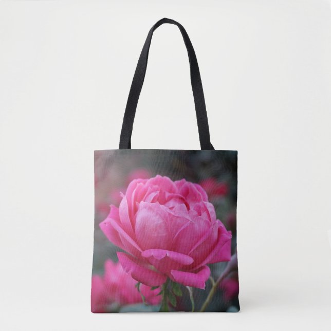 Beautiful Pink Rose Flower Tote Bag (Front)
