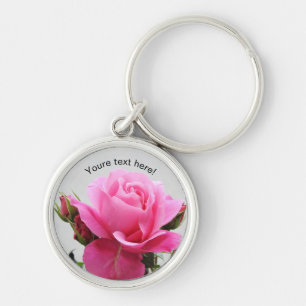 Beautiful Pink Rose Key Ring