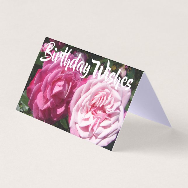 Beautiful Pink Rose Love Birthday Greetings Card (Front)