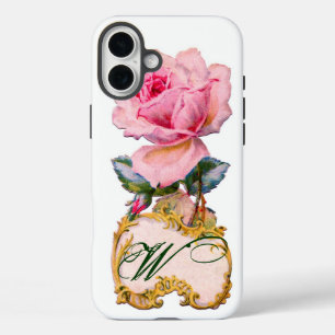 BEAUTIFUL PINK ROSE MONOGRAM iPhone 16 PLUS CASE