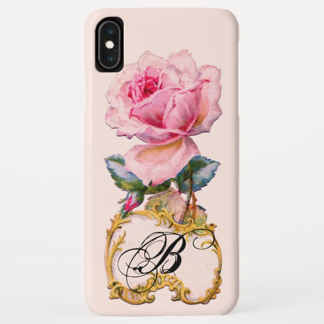 BEAUTIFUL PINK ROSE MONOGRAM Case-Mate iPhone CASE (Back)