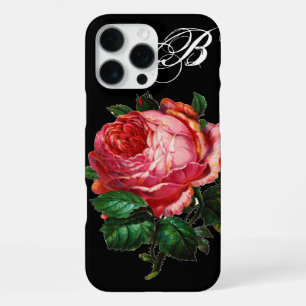 BEAUTIFUL PINK ROSE MONOGRAM iPhone 16 PRO MAX CASE