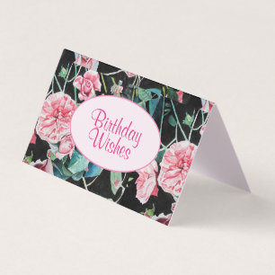 Beautiful Pink Rose Rose Watercolor Painting Card