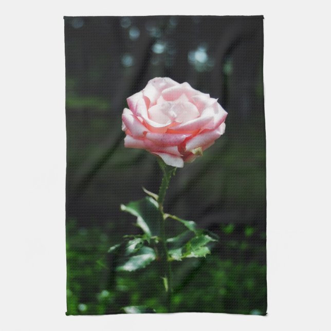 Beautiful Pink Rose Tea Towel (Vertical)