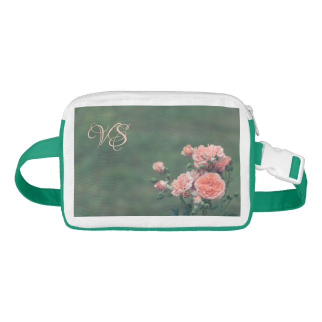 Beautiful pink roses. Add your monogram. Bum Bag (Front)