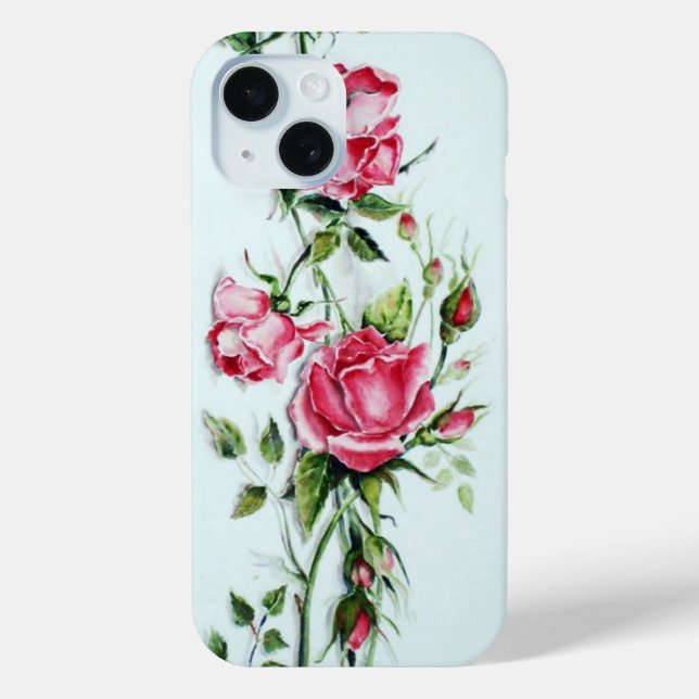 BEAUTIFUL PINK ROSES AND ROSEBUDS Case-Mate iPhone CASE (Back)