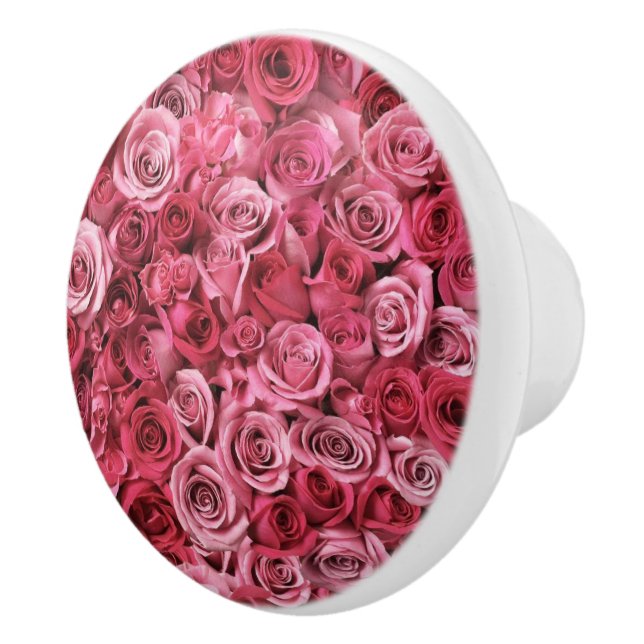Beautiful Pink Roses Ceramic Knob (Right)
