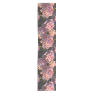 Beautiful Pink Roses Custom Flower Table Runner
