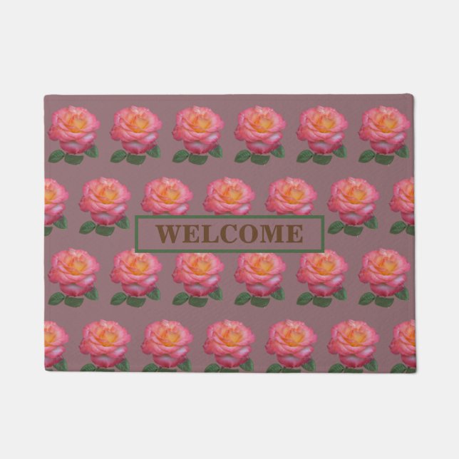 Beautiful Pink Roses Doormat (Front)