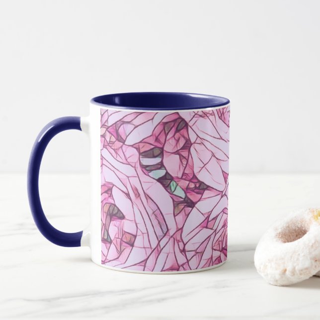 Beautiful Pink Roses Mug (With Donut)