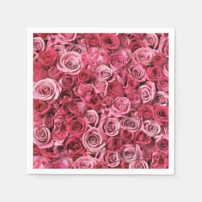 Beautiful Pink Roses Napkin (Front)