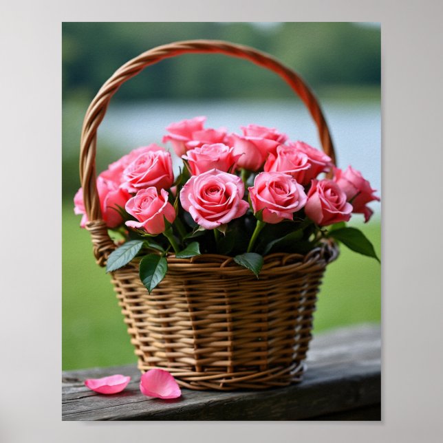 beautiful pink roses poster (Front)